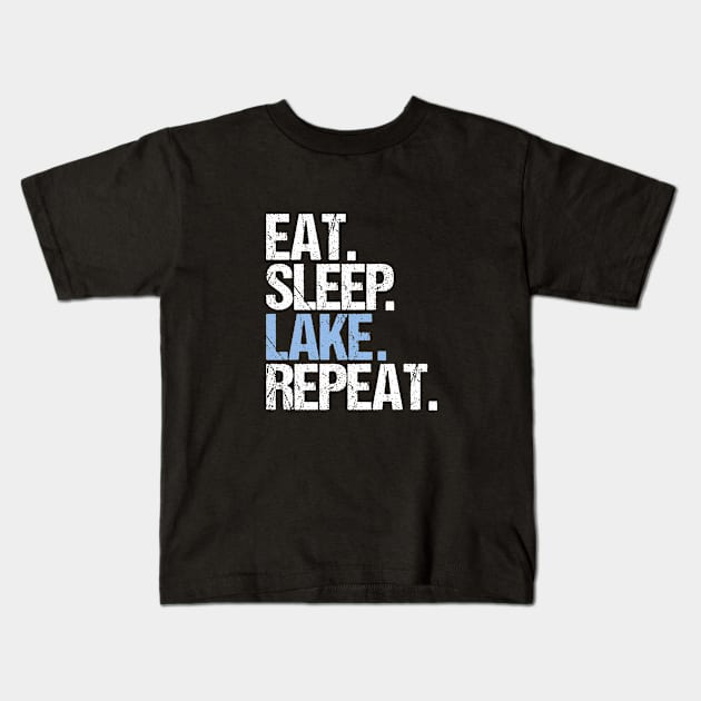 Eat Sleep Lake Repeat Kids T-Shirt by hoopoe